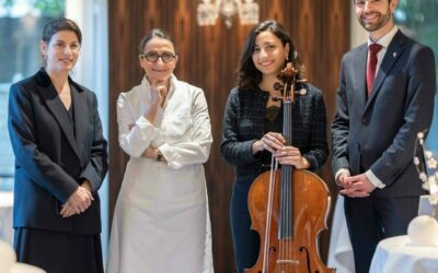 Anne-Sophie Pic welcomes cellist Astrig Siranossian to the Restaurant Pic*** in Valence